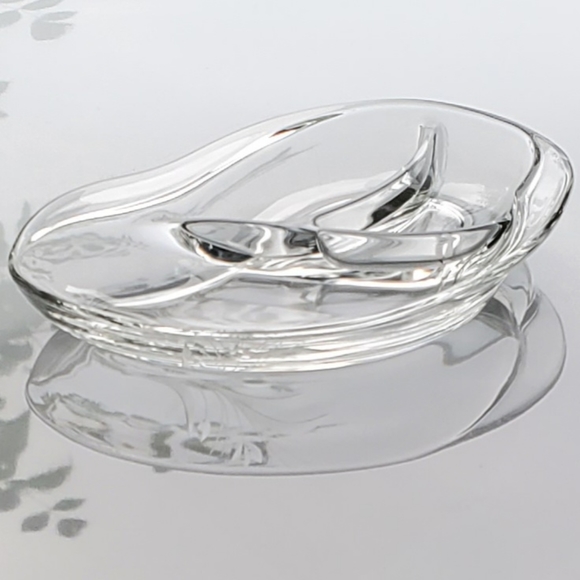 Fostoria Other - MCM Fostoria "Wheat" 3-part Clear Glossy Serving Dish
